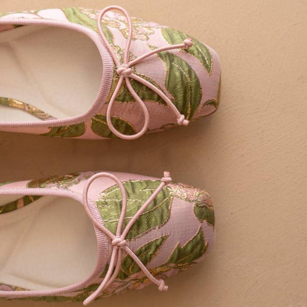 Rose Garden Floral Jacquard Tapestry Mary Jane Flats - Oasis Society - Picture 2 of 6